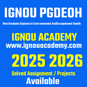 IGNOU PGDEOH SOLVED ASSIGNMENT 2025 2026
